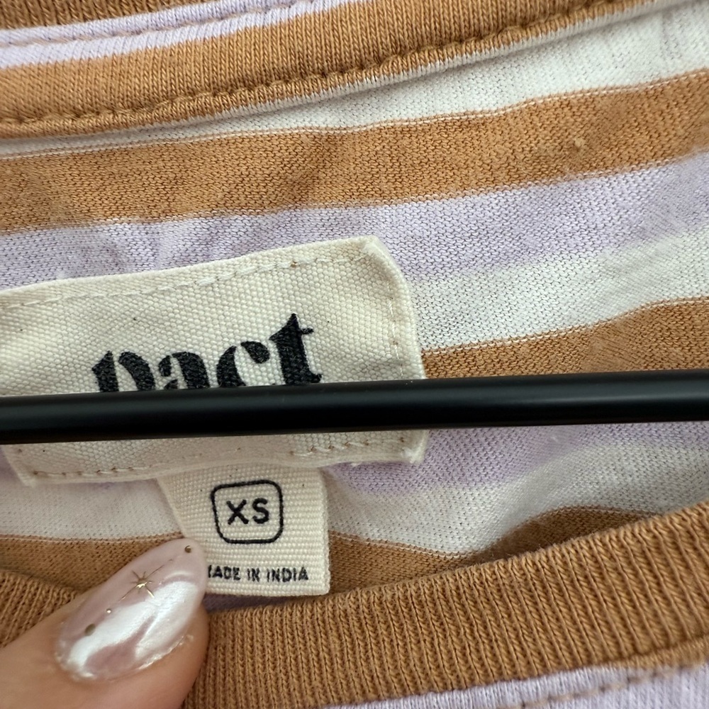 Pact Purple Orange Soho Stripe Organic Cotton Softspun Tank Top XS - Picture 5 of 10